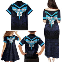 Custom Fiji Kaiviti Rugby Family Matching Puletasi and Hawaiian Shirt Fiji Tapa Pattern LT05 - Polynesian Pride