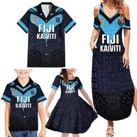 Custom Fiji Kaiviti Rugby Family Matching Summer Maxi Dress and Hawaiian Shirt Fiji Tapa Pattern LT05 - Polynesian Pride