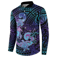 Hawaii Makahiki Turtle Button Sweatshirt Spiral Polynesian Tattoo