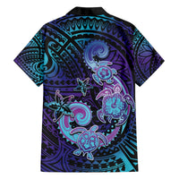 Hawaii Makahiki Turtle Family Matching Off Shoulder Short Dress and Hawaiian Shirt Spiral Polynesian Tattoo LT05 - Polynesian Pride