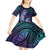 Hawaii Makahiki Turtle Kid Short Sleeve Dress Spiral Polynesian Tattoo