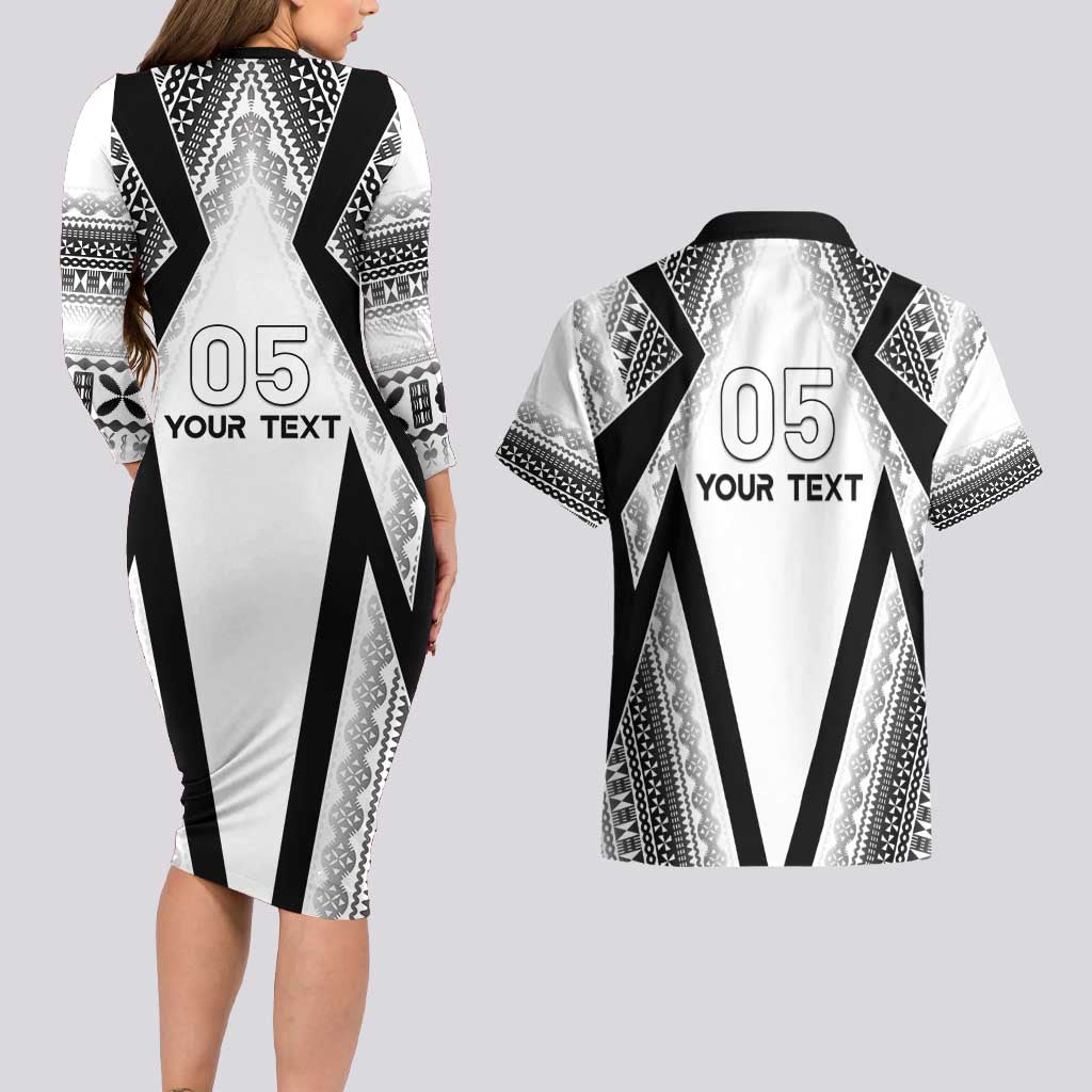 Custom Bula Fiji Football Couples Matching Long Sleeve Bodycon Dress and Hawaiian Shirt Go Champions LT05 - Polynesian Pride