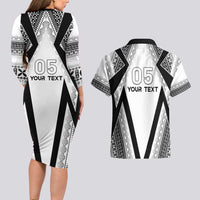 Custom Bula Fiji Football Couples Matching Long Sleeve Bodycon Dress and Hawaiian Shirt Go Champions LT05 - Polynesian Pride