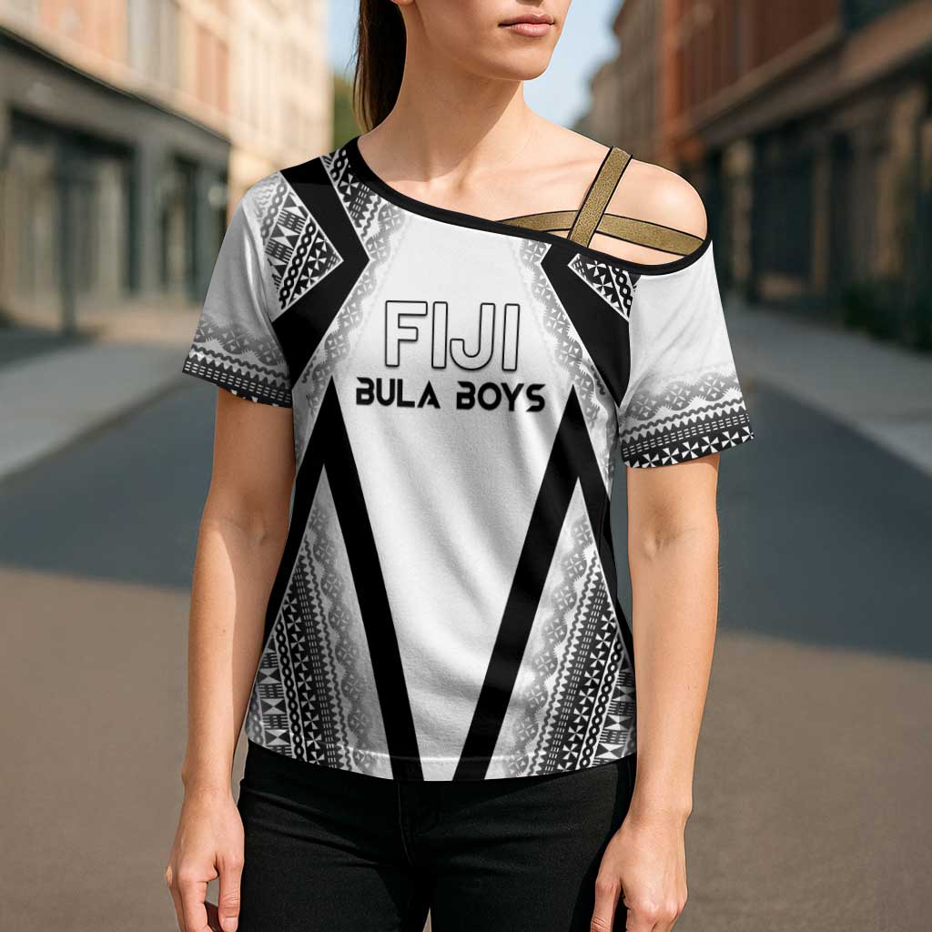 Custom Bula Fiji Football Cross Shoulder Shirt Go Champions - Polynesian Pride