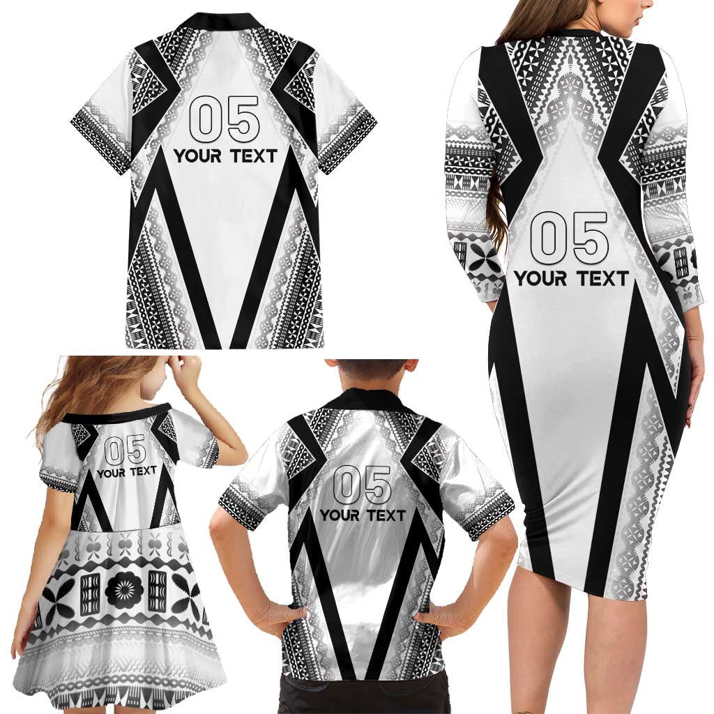 Custom Bula Fiji Football Family Matching Long Sleeve Bodycon Dress and Hawaiian Shirt Go Champions LT05 - Polynesian Pride