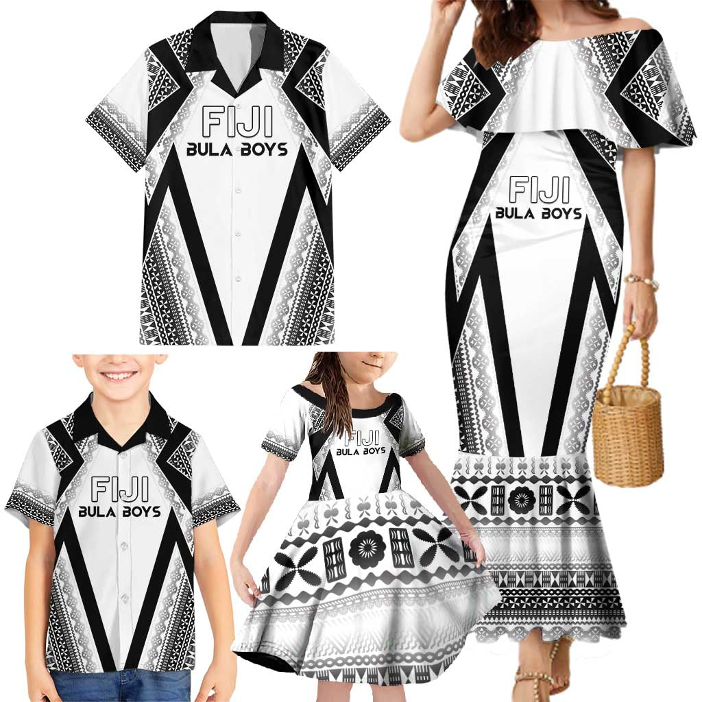 Custom Bula Fiji Football Family Matching Mermaid Dress and Hawaiian Shirt Go Champions LT05 - Polynesian Pride