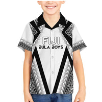 Custom Bula Fiji Football Family Matching Mermaid Dress and Hawaiian Shirt Go Champions LT05 Son's Shirt White - Polynesian Pride