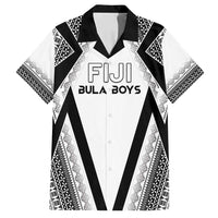 Custom Bula Fiji Football Family Matching Off Shoulder Maxi Dress and Hawaiian Shirt Go Champions LT05 Dad's Shirt - Short Sleeve White - Polynesian Pride