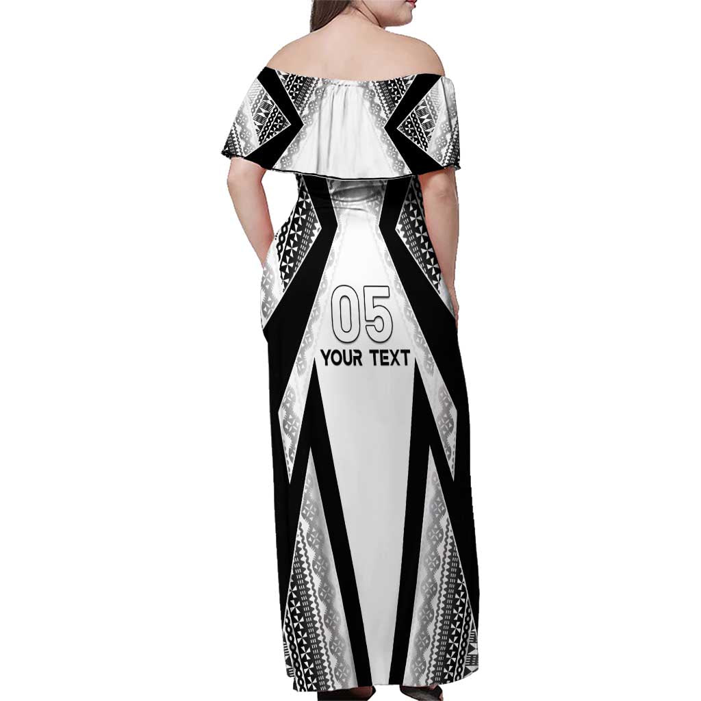 Custom Bula Fiji Football Family Matching Off Shoulder Maxi Dress and Hawaiian Shirt Go Champions LT05 - Polynesian Pride