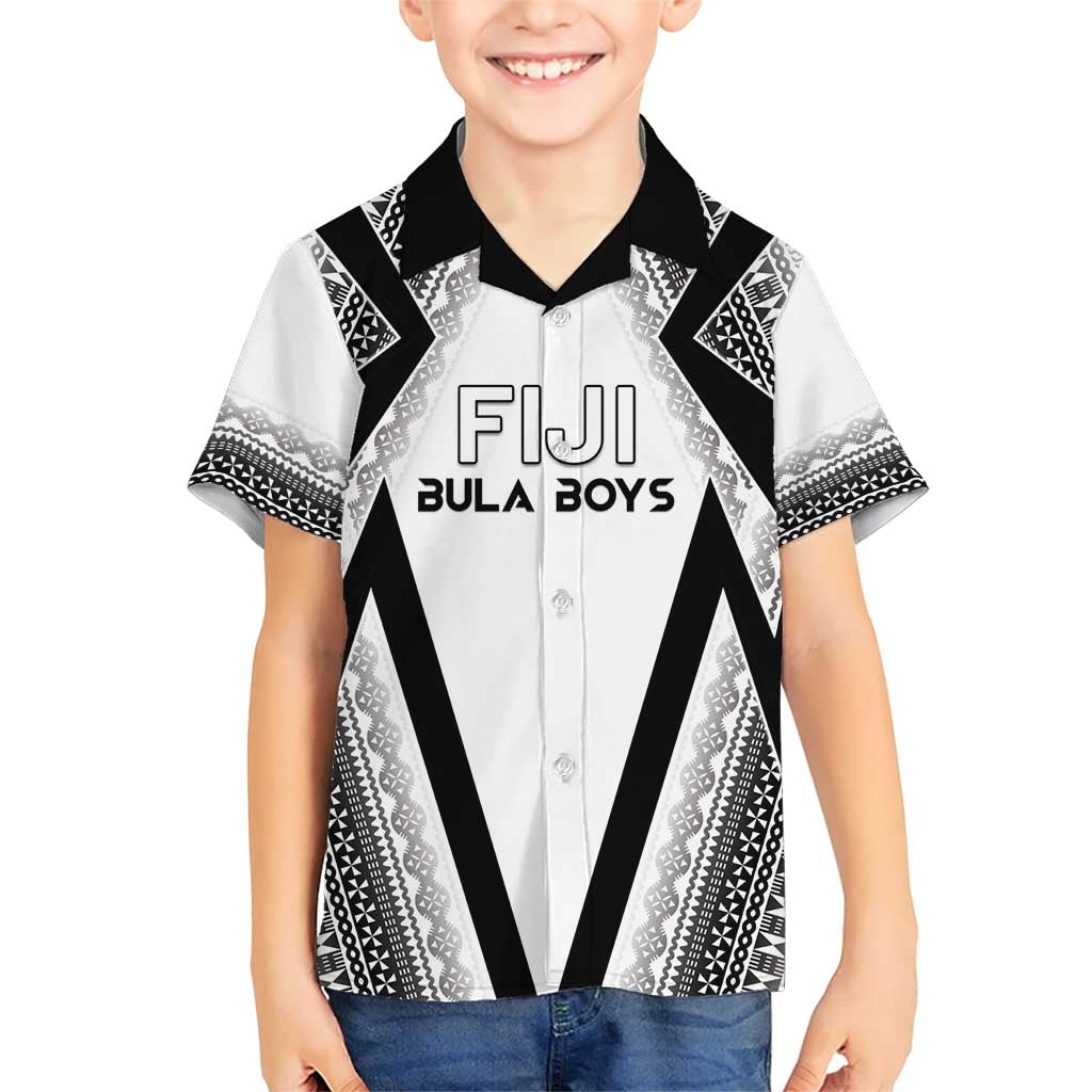 Custom Bula Fiji Football Family Matching Short Sleeve Bodycon Dress and Hawaiian Shirt Go Champions LT05 Son's Shirt White - Polynesian Pride