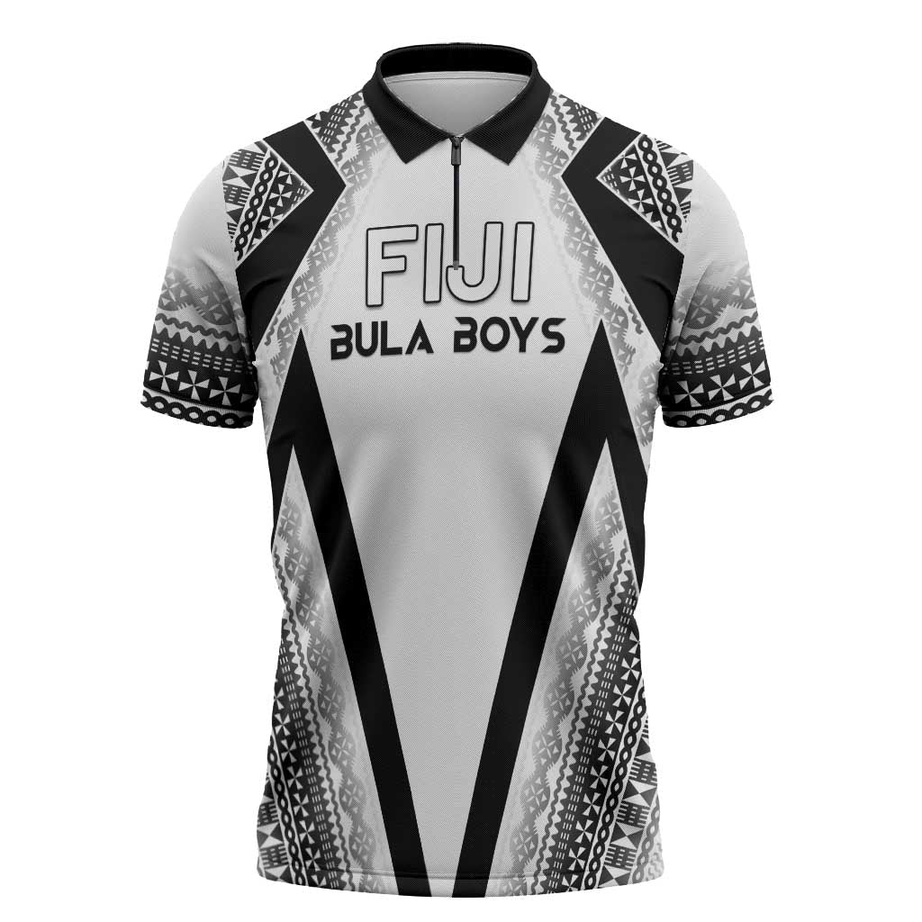 Custom Bula Fiji Football Zipper Polo Shirt Go Champions - Polynesian Pride