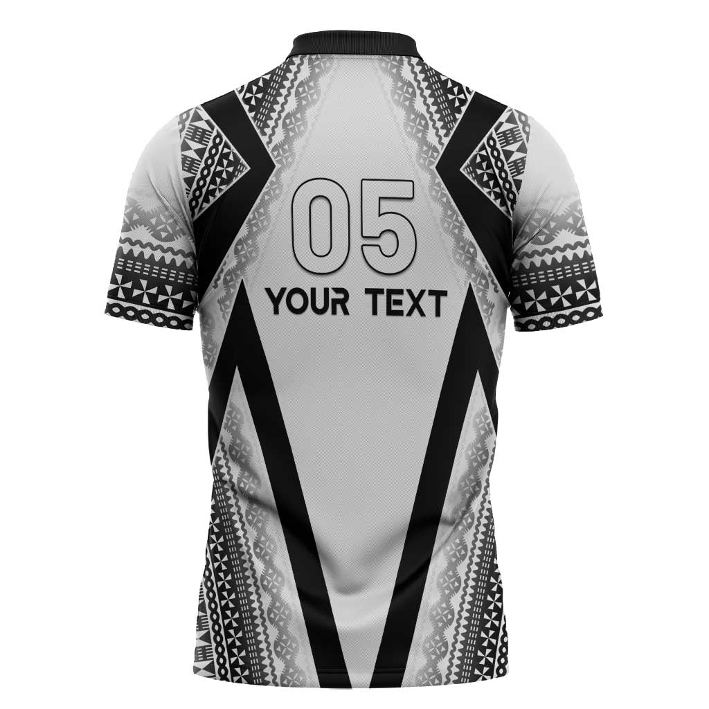 Custom Bula Fiji Football Zipper Polo Shirt Go Champions - Polynesian Pride