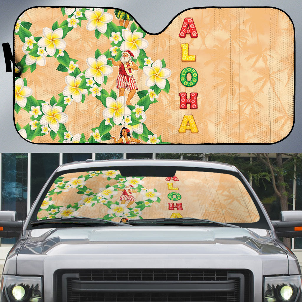 Aloha Hawaii Chilly Christmas Auto Sun Shade Tropical Vibes LT05 Beige - Polynesian Pride