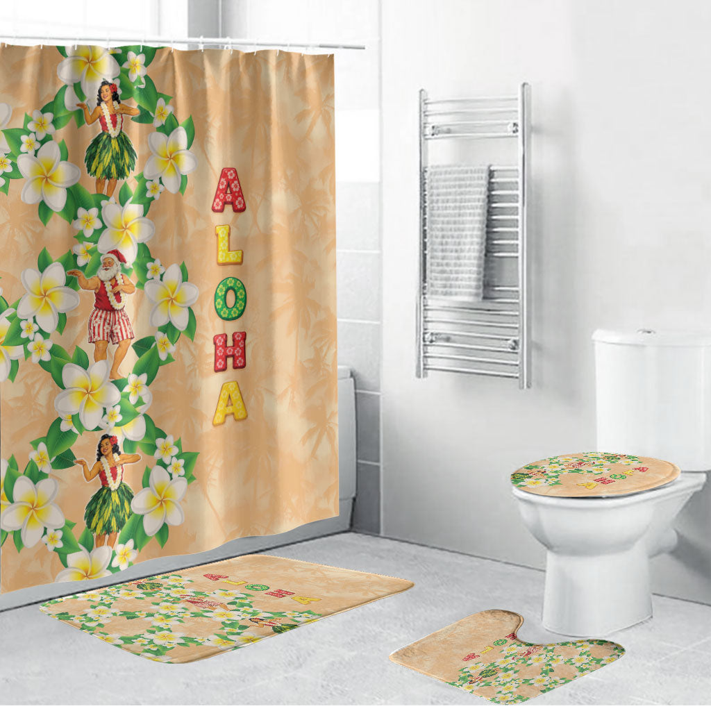 Aloha Hawaii Chilly Christmas Bathroom Set Tropical Vibes LT05 Bathroom Set (4 pcs) Beige - Polynesian Pride