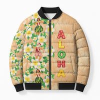 Aloha Hawaii Chilly Christmas Bomber Puffer Jacket Tropical Vibes LT05 Unisex Beige - Polynesian Pride