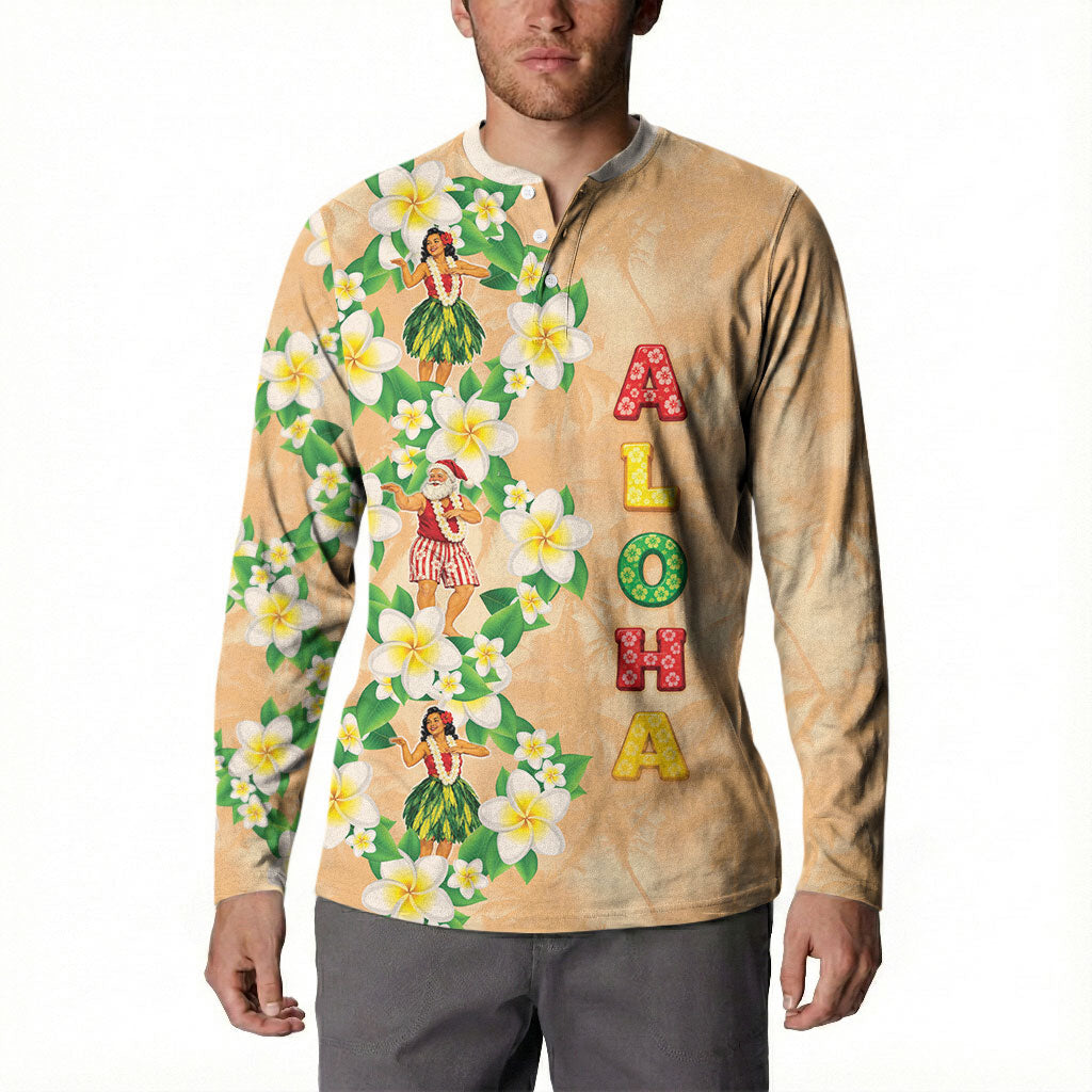 Aloha Hawaii Chilly Christmas Button Sweatshirt Tropical Vibes