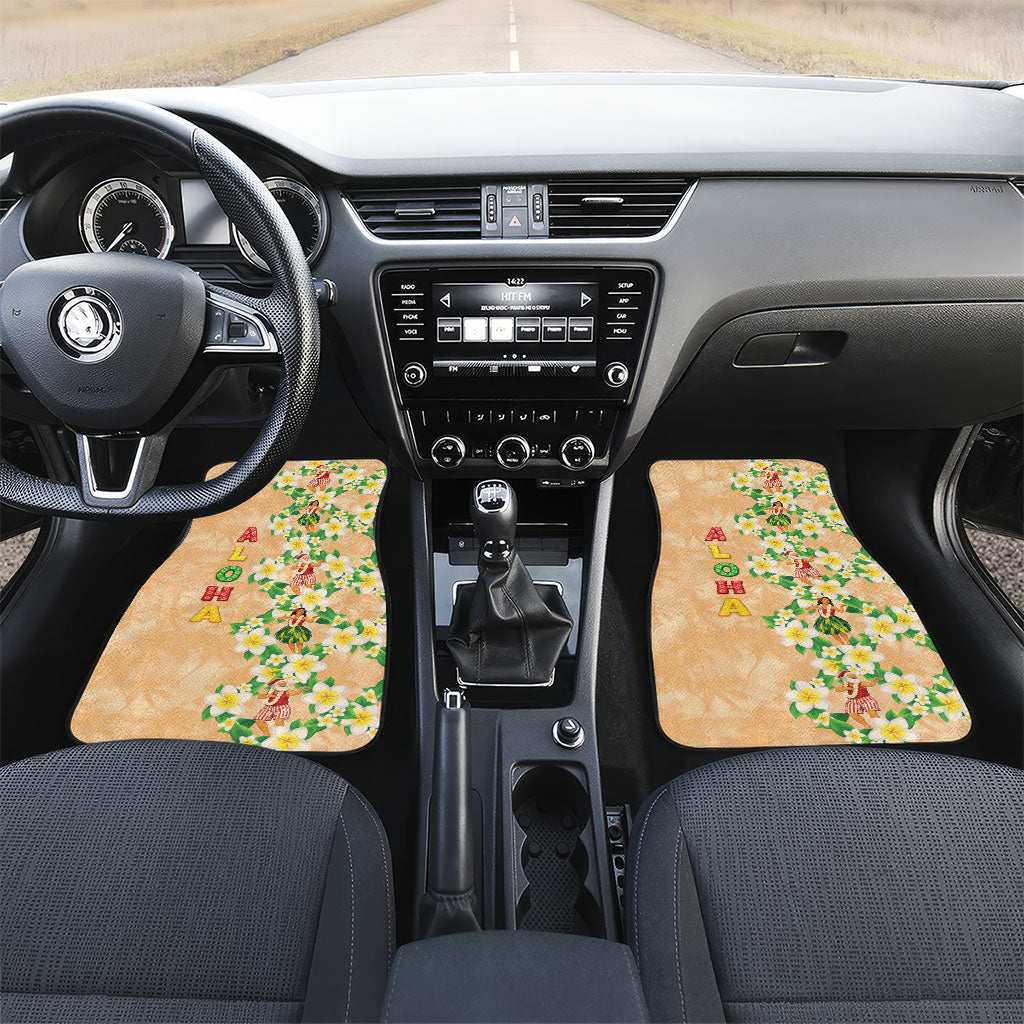 Aloha Hawaii Chilly Christmas Car Mats Tropical Vibes LT05 Set 2pcs - Front Beige - Polynesian Pride