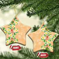 Aloha Hawaii Chilly Christmas Ceramic Ornament Tropical Vibes LT05 Star Beige - Polynesian Pride