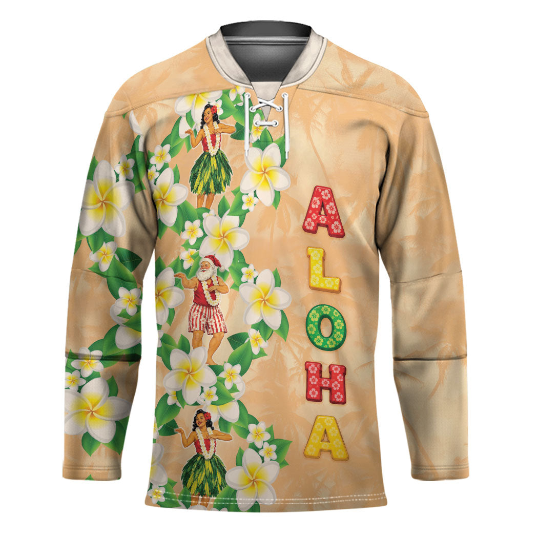 Aloha Hawaii Chilly Christmas Hockey Jersey Tropical Vibes LT05 Unisex Beige - Polynesian Pride