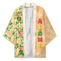 Aloha Hawaii Chilly Christmas Kimono Tropical Vibes LT05 Unisex Beige - Polynesian Pride