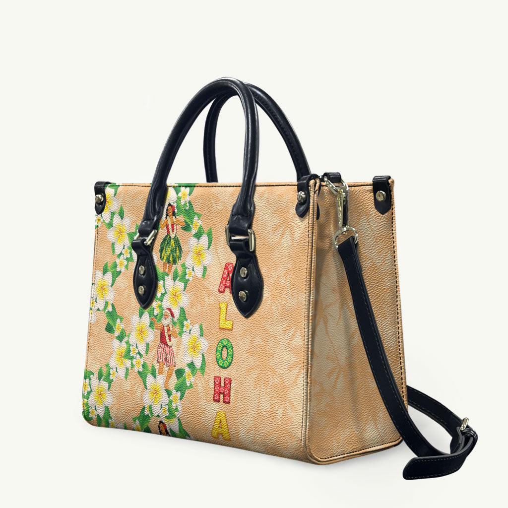 Aloha Hawaii Chilly Christmas Leather Bag Tropical Vibes LT05 Beige - Polynesian Pride