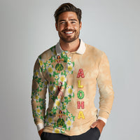 Aloha Hawaii Chilly Christmas Long Sleeve Polo Shirt Tropical Vibes LT05 - Polynesian Pride