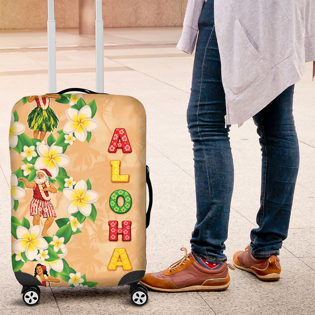 Aloha Hawaii Chilly Christmas Luggage Cover Tropical Vibes LT05 Beige - Polynesian Pride