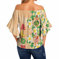 Aloha Hawaii Chilly Christmas Off Shoulder Wrap Waist Top Tropical Vibes LT05 - Polynesian Pride
