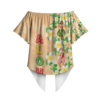 Aloha Hawaii Chilly Christmas Off Shoulder Wrap Waist Top Tropical Vibes LT05 - Polynesian Pride