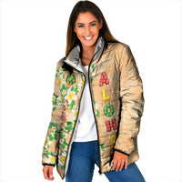 Aloha Hawaii Chilly Christmas Padded Jacket Tropical Vibes LT05 Women Beige - Polynesian Pride