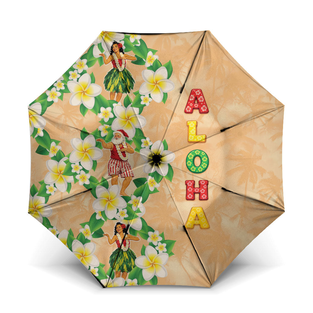 Aloha Hawaii Chilly Christmas Umbrella Tropical Vibes LT05 One Size Folded 11.42 inch Opened Diameter 37.4 inch Beige - Polynesian Pride