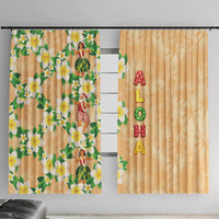 Aloha Hawaii Chilly Christmas Window Curtain Tropical Vibes LT05 With Hooks Beige - Polynesian Pride