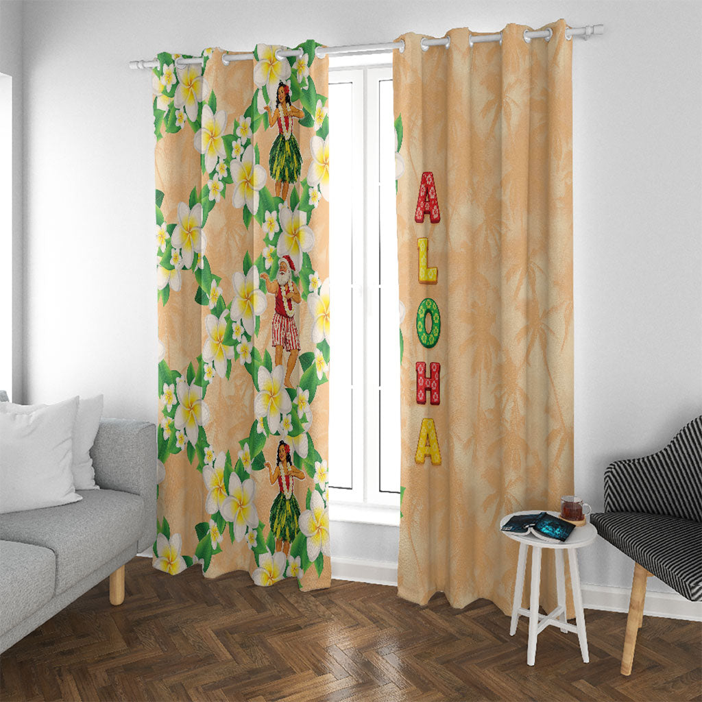Aloha Hawaii Chilly Christmas Window Curtain Tropical Vibes LT05 With Grommets Beige - Polynesian Pride