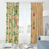 Aloha Hawaii Chilly Christmas Window Curtain Tropical Vibes LT05 - Polynesian Pride