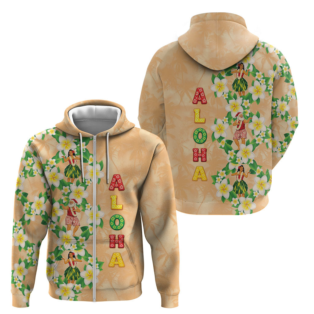 Aloha Hawaii Chilly Christmas Zip Hoodie Tropical Vibes LT05 - Polynesian Pride