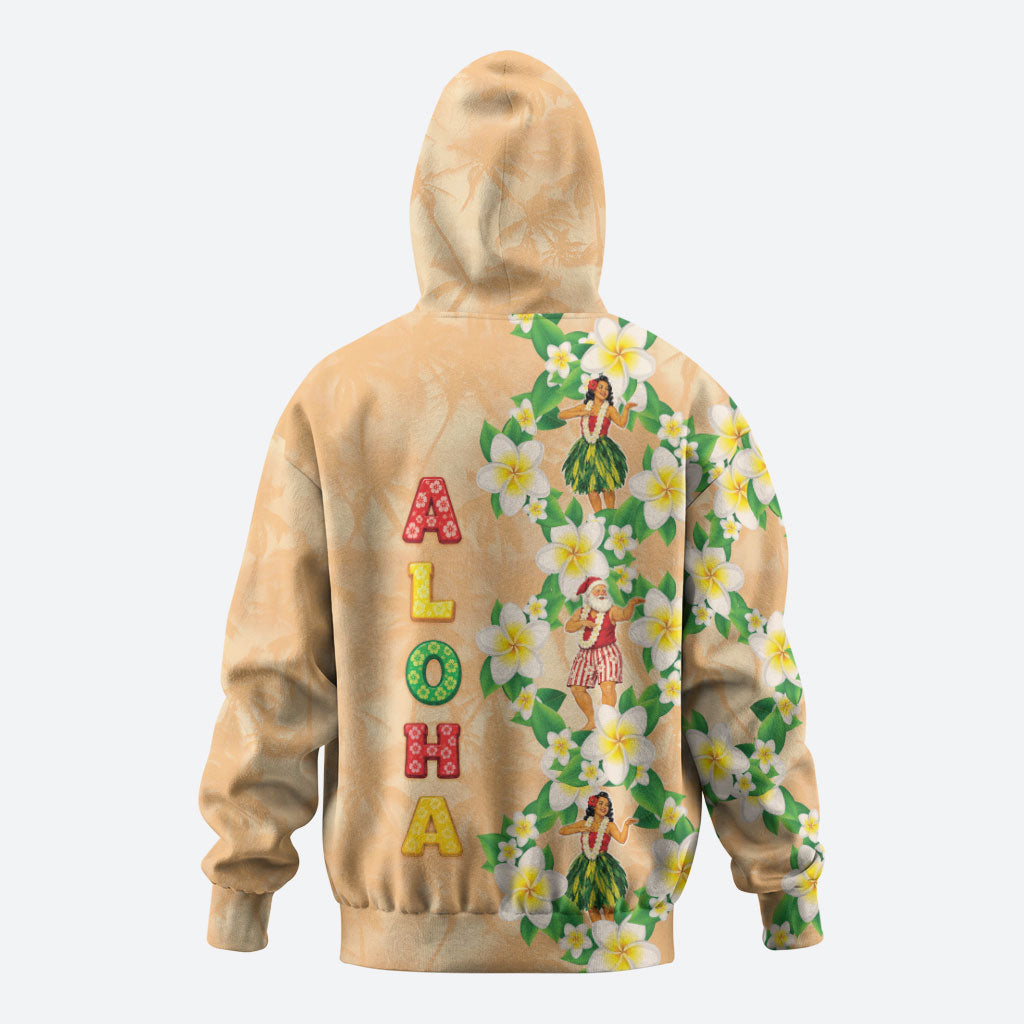 Aloha Hawaii Chilly Christmas Zip Hoodie Tropical Vibes LT05 - Polynesian Pride