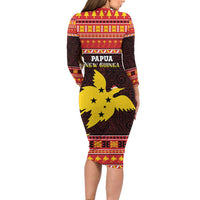 Papua New Guinea Christmas Family Matching Long Sleeve Bodycon Dress and Hawaiian Shirt Santa Raggiana LT05 - Polynesian Pride