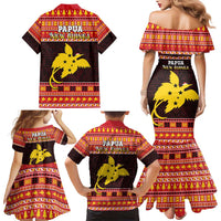 Papua New Guinea Christmas Family Matching Mermaid Dress and Hawaiian Shirt Santa Raggiana LT05 - Polynesian Pride
