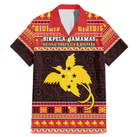 Papua New Guinea Christmas Family Matching Mermaid Dress and Hawaiian Shirt Santa Raggiana LT05 Dad's Shirt - Short Sleeve Red - Polynesian Pride