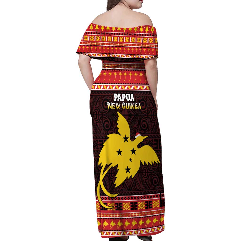 Papua New Guinea Christmas Family Matching Off Shoulder Maxi Dress and Hawaiian Shirt Santa Raggiana LT05 - Polynesian Pride