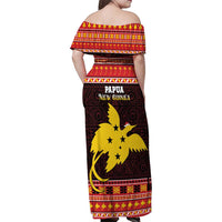 Papua New Guinea Christmas Family Matching Off Shoulder Maxi Dress and Hawaiian Shirt Santa Raggiana LT05 - Polynesian Pride