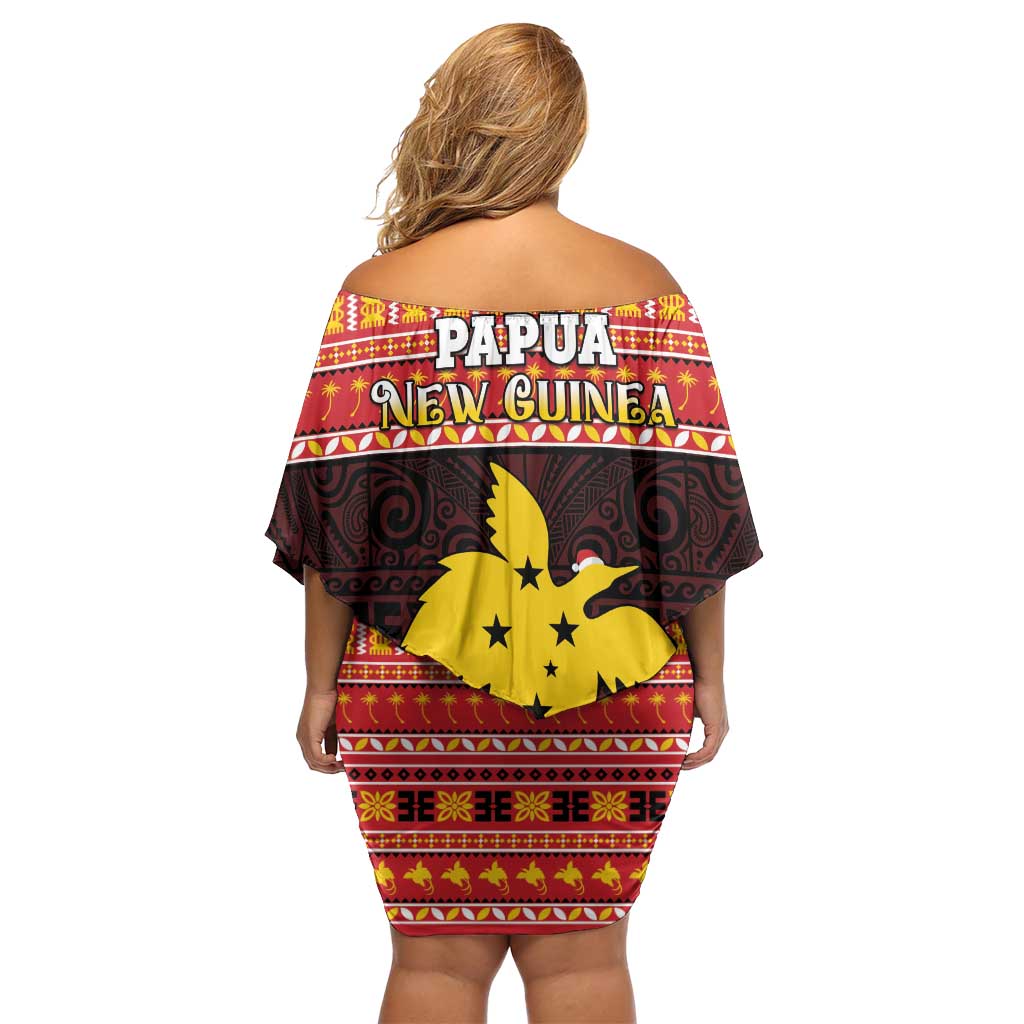 Papua New Guinea Christmas Family Matching Off Shoulder Short Dress and Hawaiian Shirt Santa Raggiana LT05 - Polynesian Pride