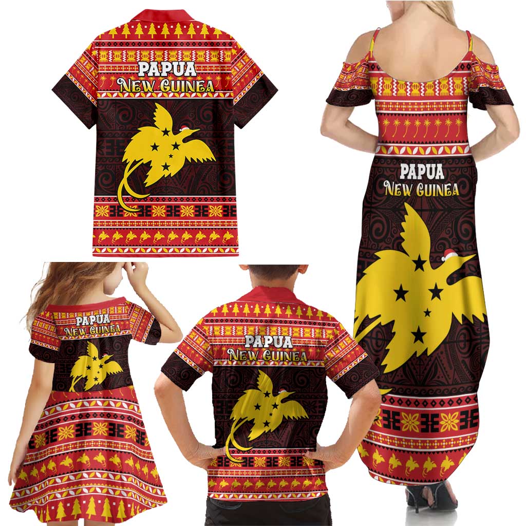 Papua New Guinea Christmas Family Matching Summer Maxi Dress and Hawaiian Shirt Santa Raggiana LT05 - Polynesian Pride