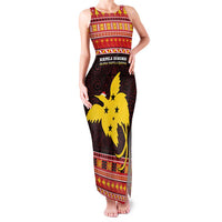 Papua New Guinea Christmas Family Matching Tank Maxi Dress and Hawaiian Shirt Santa Raggiana LT05 Mom's Dress Red - Polynesian Pride