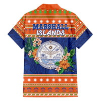 Marshall Islands Christmas Family Matching Off Shoulder Short Dress and Hawaiian Shirt Marshallese Seal Meddi Kirijmoj LT05 - Polynesian Pride
