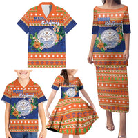 Marshall Islands Christmas Family Matching Puletasi and Hawaiian Shirt Marshallese Seal Meddi Kirijmoj LT05 - Polynesian Pride