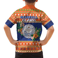 Marshall Islands Christmas Family Matching Short Sleeve Bodycon Dress and Hawaiian Shirt Marshallese Seal Meddi Kirijmoj LT05 - Polynesian Pride