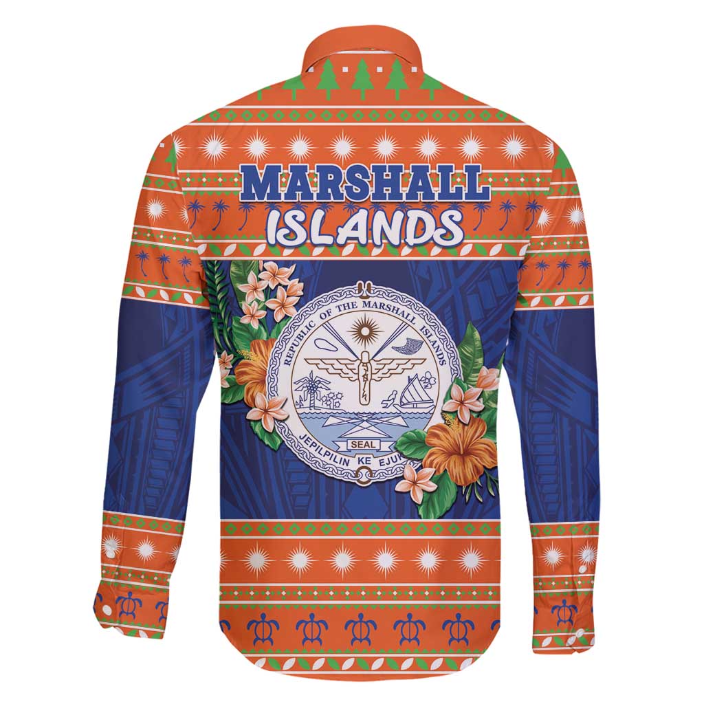 Marshall Islands Christmas Family Matching Tank Maxi Dress and Hawaiian Shirt Marshallese Seal Meddi Kirijmoj LT05 - Polynesian Pride