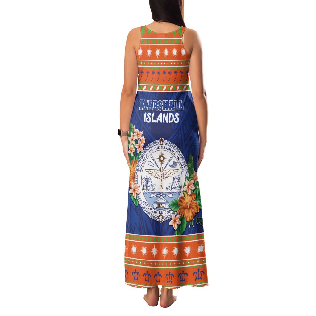 Marshall Islands Christmas Family Matching Tank Maxi Dress and Hawaiian Shirt Marshallese Seal Meddi Kirijmoj LT05 - Polynesian Pride