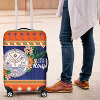 Marshall Islands Christmas Luggage Cover Marshallese Seal Meddi Kirijmoj LT05 Orange - Polynesian Pride